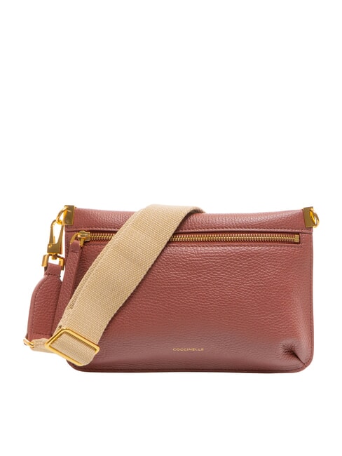 COCCINELLE HYLE Small flat leather shoulder bag brandy - Women’s Bags