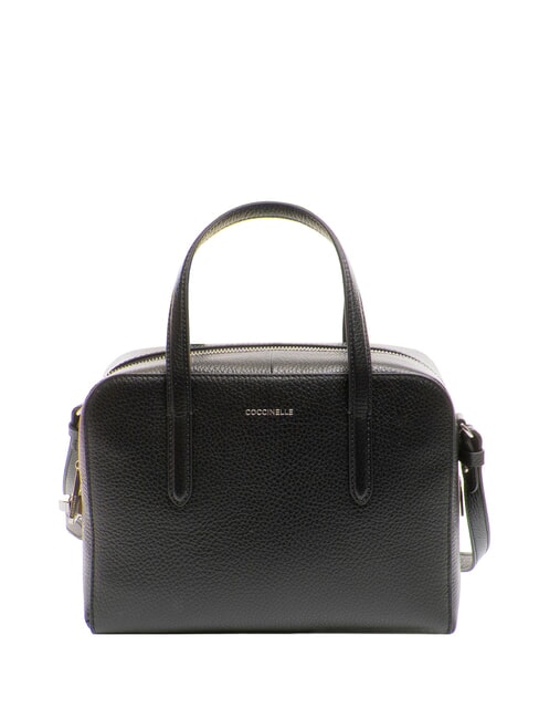 COCCINELLE SWAP Leather satchel bag with shoulder strap Black - Women’s Bags