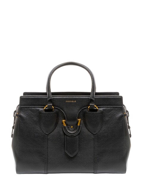 COCCINELLE YORK Leather handbag with buckle Black - Women’s Bags