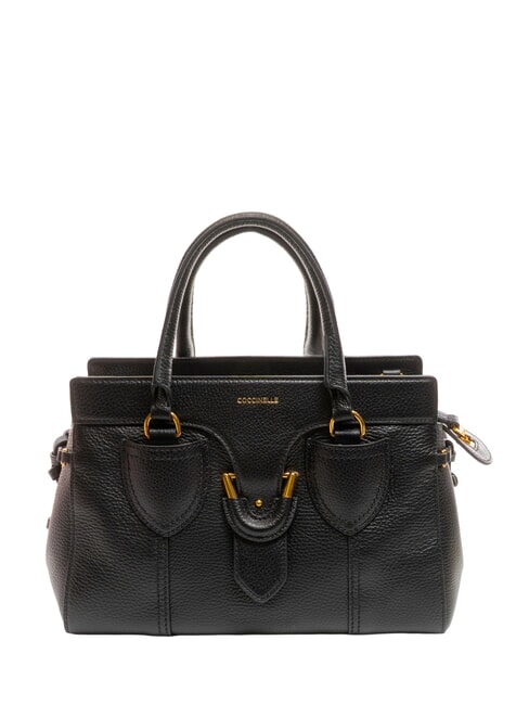 COCCINELLE YORK Hammered leather handbag Black - Women’s Bags