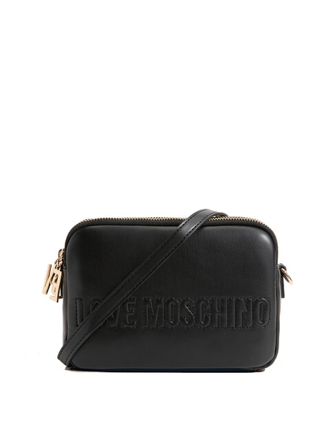 LOVE MOSCHINO ZIPLINE Shoulder camera case bag Black - Women’s Bags