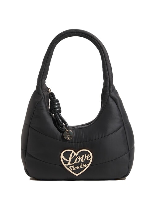 LOVE MOSCHINO AIR WAVE Small puffy shoulder bag Black - Women’s Bags