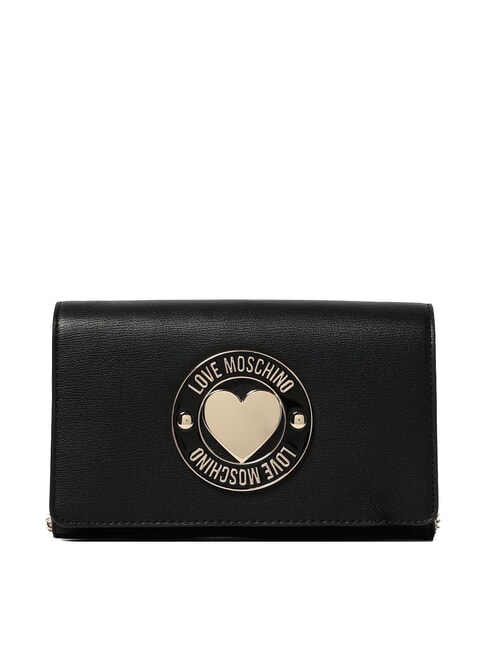 LOVE MOSCHINO SMART DAILY Clutch bag with metal shoulder strap Black - Women’s Bags