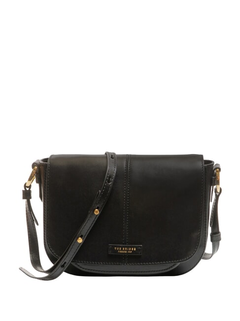 THE BRIDGE FAENTINA Large leather shoulder bag Black Gold - Women’s Bags