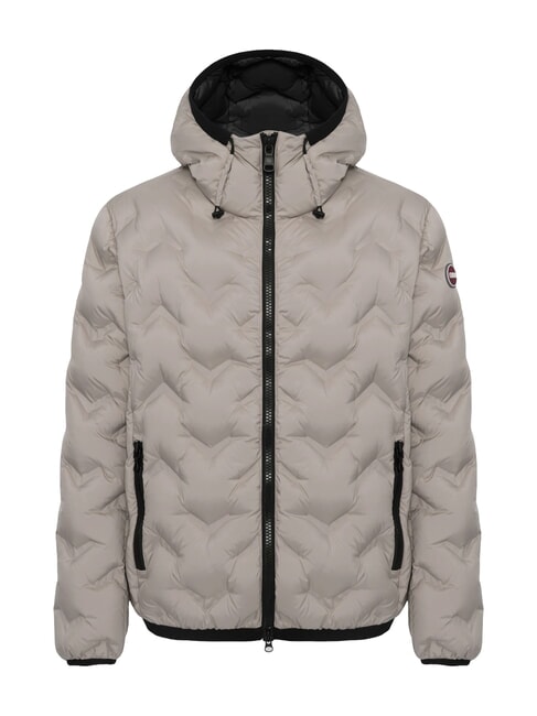 COLMAR DASHED Down jacket with hood coffee cream/black - Men's down jackets