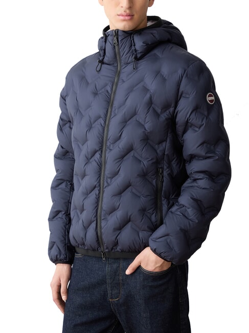 COLMAR DASHED Down jacket with hood navy blue ice - Men's down jackets