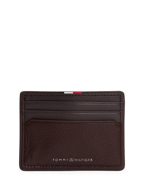 TOMMY HILFIGER TH CORP Leather card holder coffee beans - Men’s Wallets