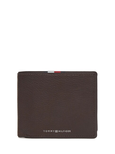 TOMMY HILFIGER TH CORP Leather wallet coffee beans - Men’s Wallets