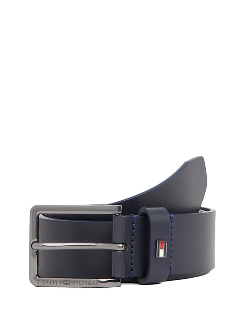 TOMMY HILFIGER OLIVER Leather belt Made in Italy space blue / black - Belts