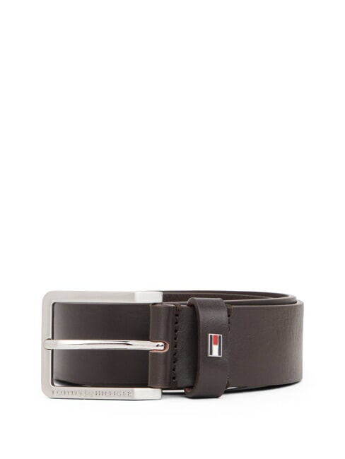 TOMMY HILFIGER OLIVER Leather belt Made in Italy Brown - Belts
