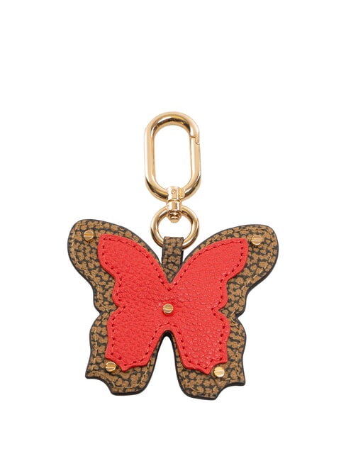 BORBONESE FARFALLA Keychain natural op / coral red - Key holders