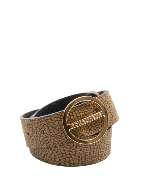 BORBONESE GRAFFITI Reversible belt natural op / black - Belts