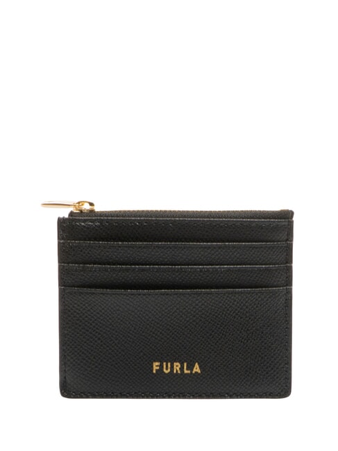 FURLA GARDENIA Flat leather card holder Black - Women’s Wallets