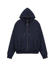 COLMAR STUNNING Full zip sweatshirt with hood and pleats navy blue - Women's Sweatshirts - 1