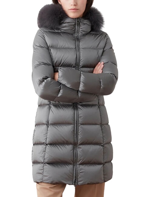 COLMAR DELUXE Long down jacket with hood dark steel-dark steel - Women's down jackets