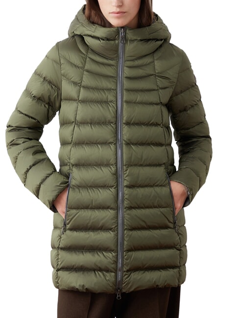 COLMAR DELUXE Medium-length hooded down jacket darkmud - Women's down jackets