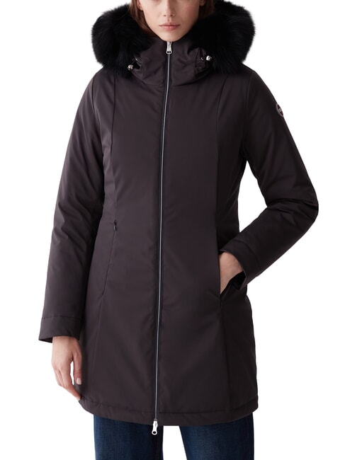 COLMAR PURENESS Long padded jacket with hood black - Women's down jackets