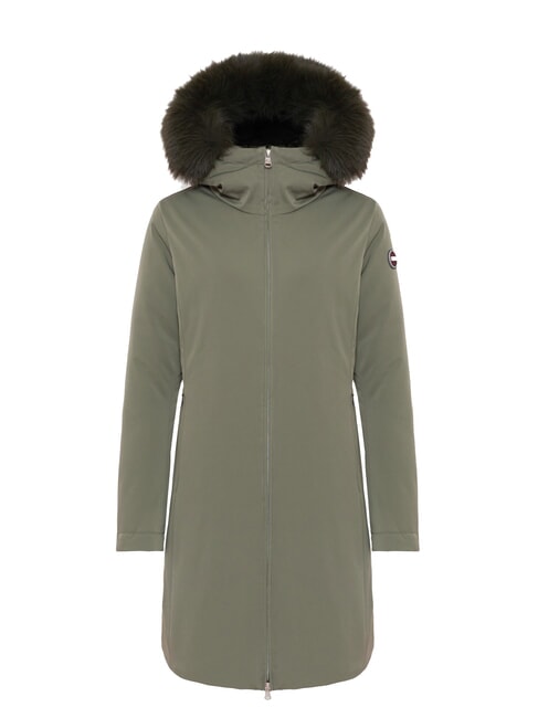 COLMAR PURENESS Long padded jacket with hood mud - Women's Jackets