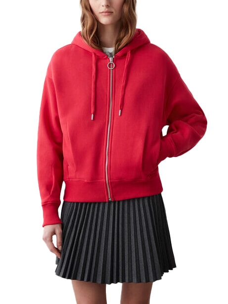 COLMAR STUNNING Full zip sweatshirt with hood and pleats rebel - Women's Sweatshirts