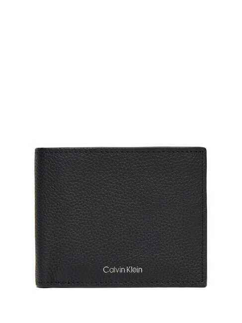 CALVIN KLEIN FOIL EMBOSS  Leather wallet on black - Men’s Wallets