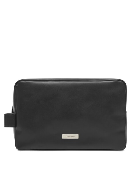 CALVIN KLEIN CK PLAQUE  Leather beauty on black - Beauty Case