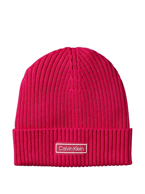 CALVIN KLEIN PATCH CHUNKY RIB  Cap pink petunia - Hats