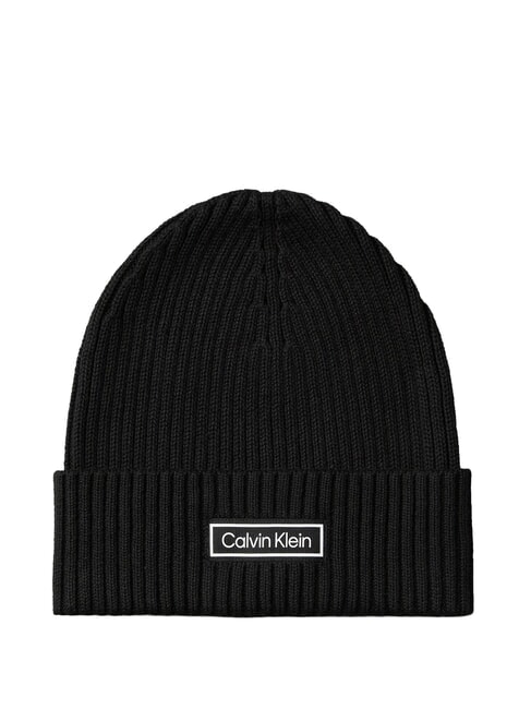 CALVIN KLEIN PATCH CHUNKY RIB  Cap on black - Hats