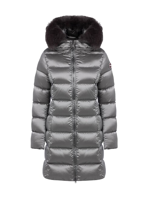 COLMAR DELUXE Long padded down jacket with hood dark steel-dark steel - Women's down jackets