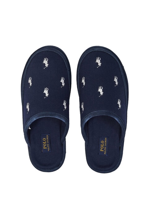 RALPH LAUREN READE RECYCLE  Slippers navy/paper white repeat pp - Men’s shoes