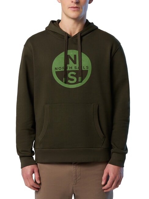 NORTH SAILS GRAPHIC Cotton hoodie forest green - Sweatshirts