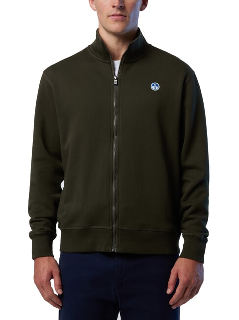 NORTH SAILS LOGO Full zip sweatshirt forest green - Sweatshirts