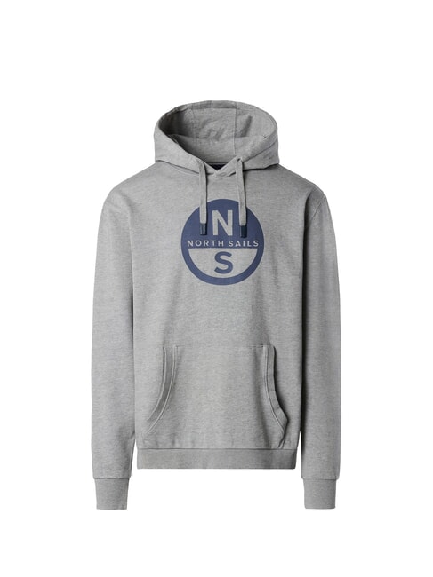 NORTH SAILS GRAPHIC Cotton hoodie medium gray melange - Sweatshirts