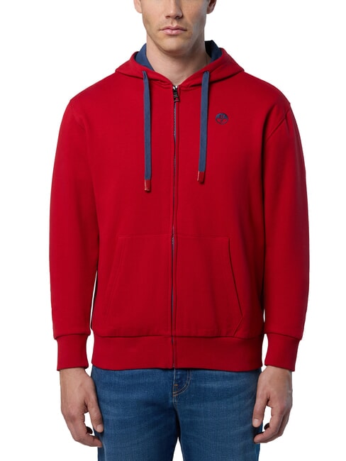 NORTH SAILS LOGO Full zip hoodie red lava - Sweatshirts