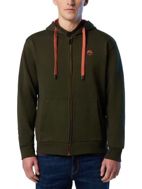 NORTH SAILS LOGO Full zip hoodie forest green - Sweatshirts