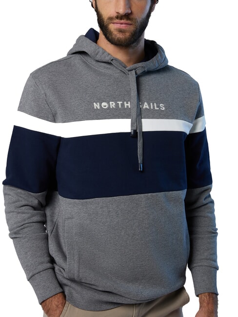 NORTH SAILS GRAPHIC Hoodie medium gray melange - Sweatshirts