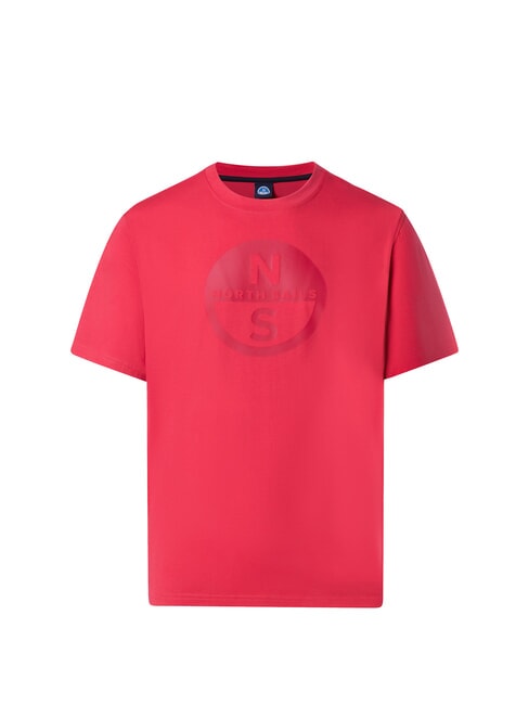 NORTH SAILS BASIC Cotton T-shirt with logo print geranium - T-shirt