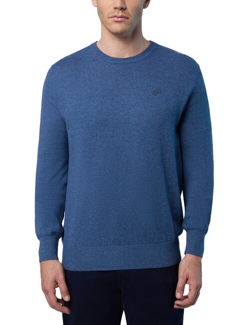 NORTH SAILS N|S Crewneck sweater blue melange denim - Men's Sweaters