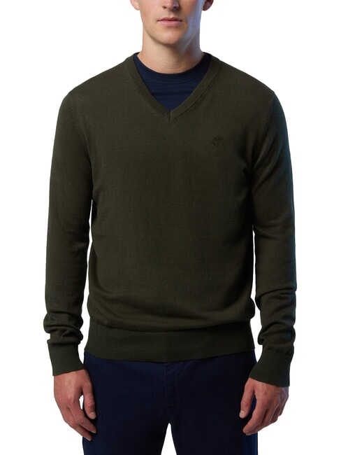 NORTH SAILS N|S V-neck sweater forest green - Men's Sweaters