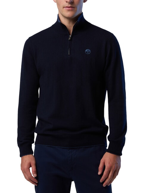 NORTH SAILS N|S Half-zip turtleneck sweater navy blue - Men's Sweaters