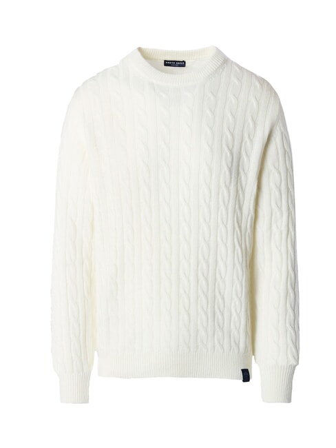 NORTH SAILS N|S Cable knit crew neck sweater Marshmallow - Men's Sweaters