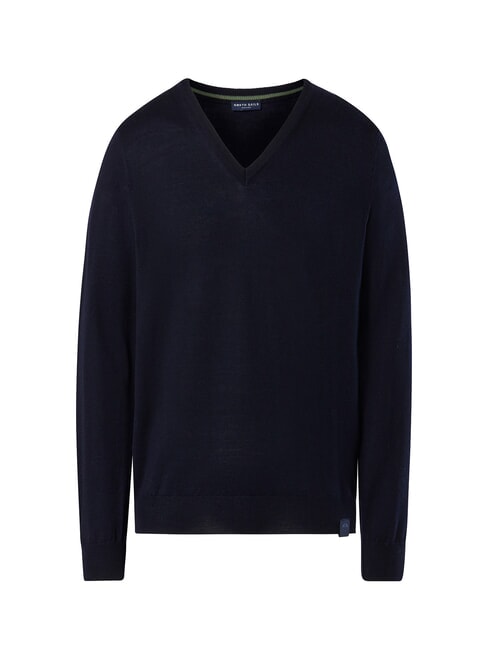 NORTH SAILS N|S V-neck wool sweater navy blue - Men's Sweaters