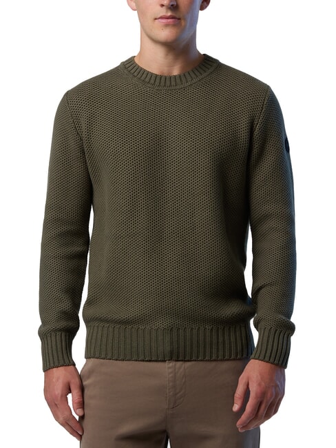 NORTH SAILS N|S Waffle crew neck sweater forest night - Men's Sweaters