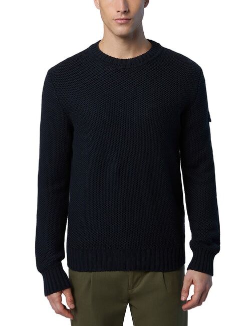 NORTH SAILS N|S Waffle crew neck sweater navy blue - Men's Sweaters