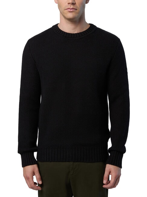 NORTH SAILS N|S Waffle crew neck sweater dark gray melange - Men's Sweaters