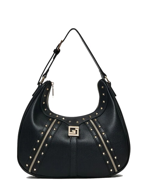 GAUDÌ EMMA Hobo shoulder bag with studs BLACK - Women’s Bags