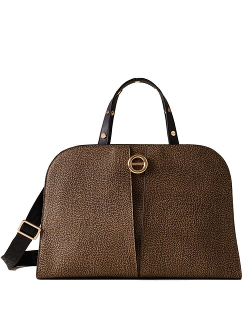 BORBONESE TULIP  Handbag, with shoulder strap natural op / black - Women’s Bags