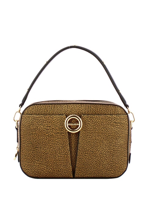 BORBONESE TULIP Mini handbag with shoulder strap natural op / black - Women’s Bags