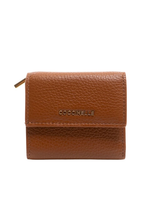 COCCINELLE METALLIC SOFT Pebbled leather wallet cognac - Women’s Wallets