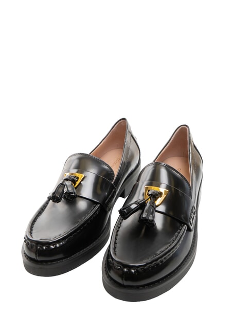 COCCINELLE BEAT SHINY Leather moccasins with tassel Black - Women’s shoes