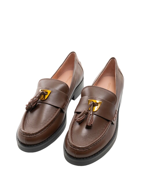 COCCINELLE BEAT SELLERIA Leather moccasins with tassel brunette - Women’s shoes